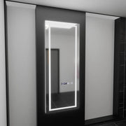 Téglalap alakú LED -tükör, 60x150 cm, Alessia érzékelő radar Marcello, Leírásító rendszer, óra és hőmérő, dimálható, öltözködés couture