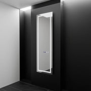 Téglalap alakú LED -tükör, 45x140cm, Giulia érzékelő radar Marcello, leolvasztási rendszer, óra és hőmérő, dimálható, öltözködés couture