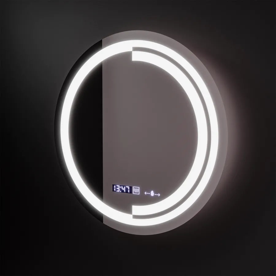 60 cm -es kerek LED -es tükör mozgásgátló érzékelő consuel marcellow dimable órás leolvasztási rendszer
