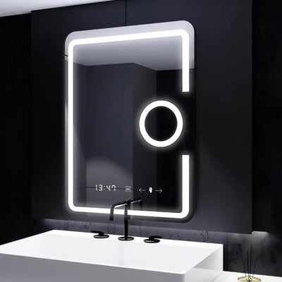 Mirror LED téglalap alakú 60x80cm eclat mozgásglow marcello leolvasztó rendszer hőmérő és óra kozmetikumok dimable