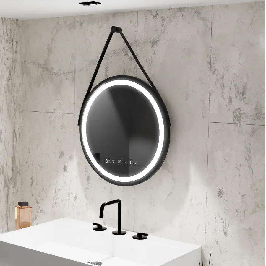 A Mirror LED forduló 60 cm -es celesti Majesti noir Noir MotionGlow Marcello rendszer fogyatékossággal és Daim hőmérővel