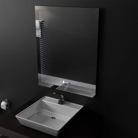 Tükör LED téglalap alakú 60x80cm Morrin érzékelő mozgásgátló marcellow effektus 3d