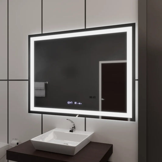 Téglalap alakú LED tükör 100x75cm verite mozgásgátló marcellow dimable órarendszer