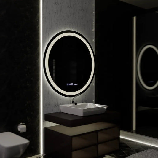 Kerek LED tükör 100 cm -es Celeste Motionglow Marcello Dimable Clock Precrosting System