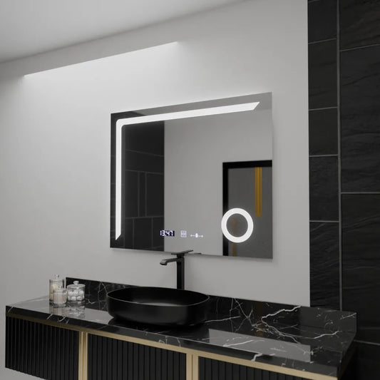 Tükör LED téglalap alakú 100x80cm precíziós mozgásgátló marcello lebontó leolvasztás és hőmérő farkas kozmetikum