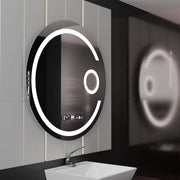 Kerek LED -tükör, 70 cm, Visio MotionGlow Marcello, Leírásító rendszer, óra és hőmérő, kozmetikai lup