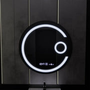 Kerek LED -tükör, 60 cm, Visio MotionGlow Marcello, Leírásos rendszer, óra és hőmérő, kozmetikai lupa, dimálható