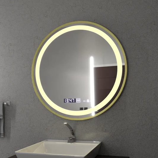 Mirror LED kerek 70 cm -es celesti royale arany mozgásgátló marcellow dimable órás pelyhesítő rendszer