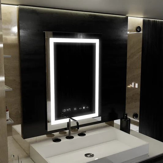 Téglalap alakú LED tükör 60x80cm verite mozgásgátló marcellow dimable órarendszer
