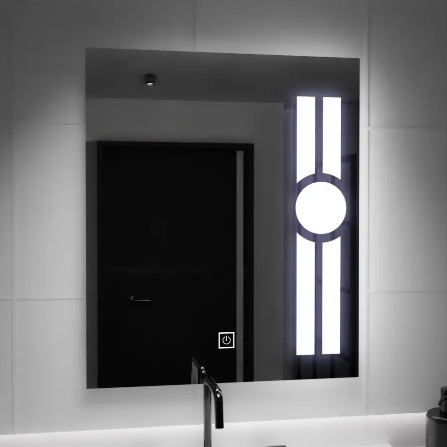 Téglalap alakú LED -tükör, 60x80 cm, getame touch