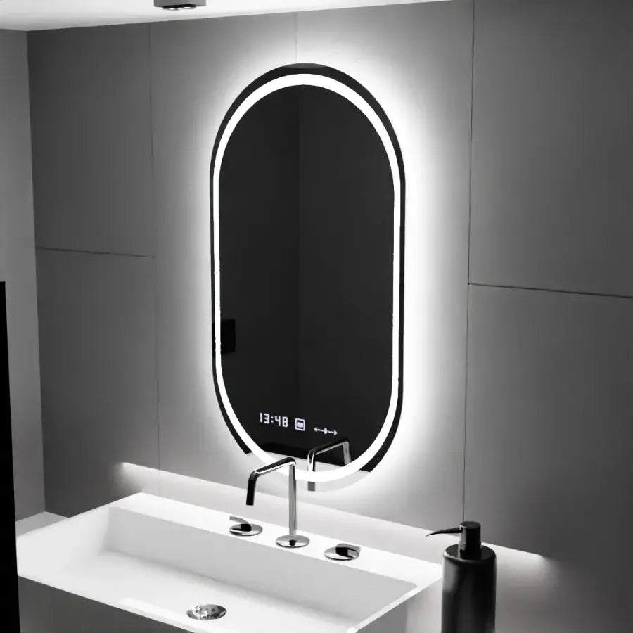 Ovális LED tükör 60x80cm kiemelkedés mozgásgátló marcellow dimablable pulzáló rendszer