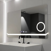 Téglalap alakú LED -tükör, 80x60 cm, definíciós mozgásgátló marcello, letiltási rendszer, óra és hőmérő, kozmetikai nagyító