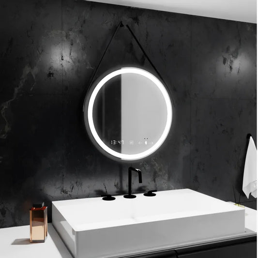 Mirror LED kerek 50 cm -es celesti fenesti noir noir motionglow marcello dimablable órás behatolási rendszer