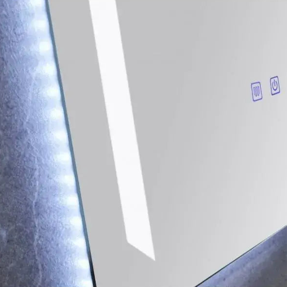 Téglalap alakú LED -tükör, 60x80 cm, linea érintés, szennyeződéses rendszer, dimálható