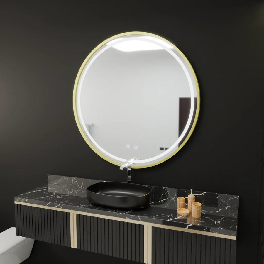 Kerek LED -tükör, 70 cm, érintő glanz, letiltási rendszer, Daisy