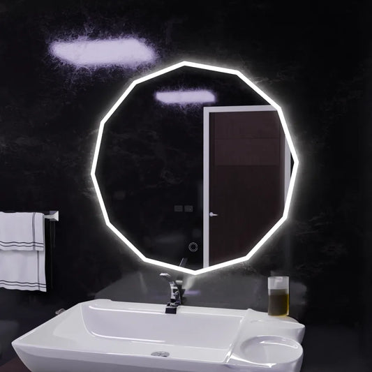 LED Touch Lichtkreis LED tükör, 70x70 cm