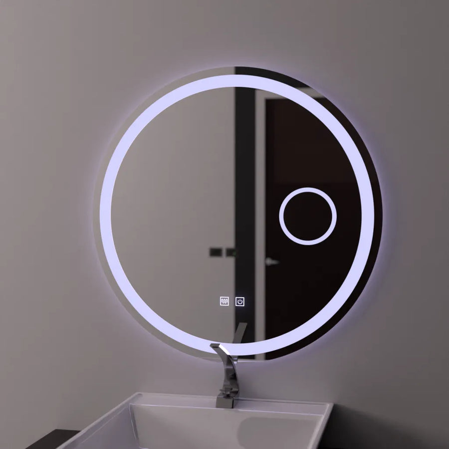 60 cm -es kerek LED -tükör, luxor érintés, leolvasztási rendszer, dimablable