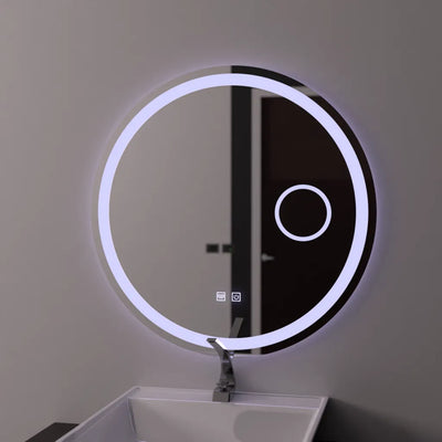 LED kerek tükör 70cm, Luxor Touch, Páramentesítő rendszer, Tompítható