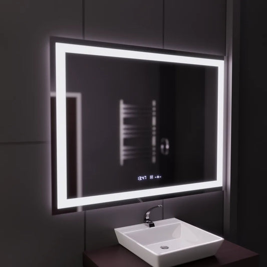 Mirror LED téglalap alakú 120x80cm vérité mozgásglow marcello, letiltási rendszer, hőmérő és óra, daimable