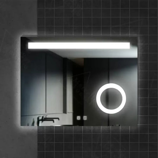 Tükör LED téglalap alakú 80x60cm érintő zongora leolvadó rendszer