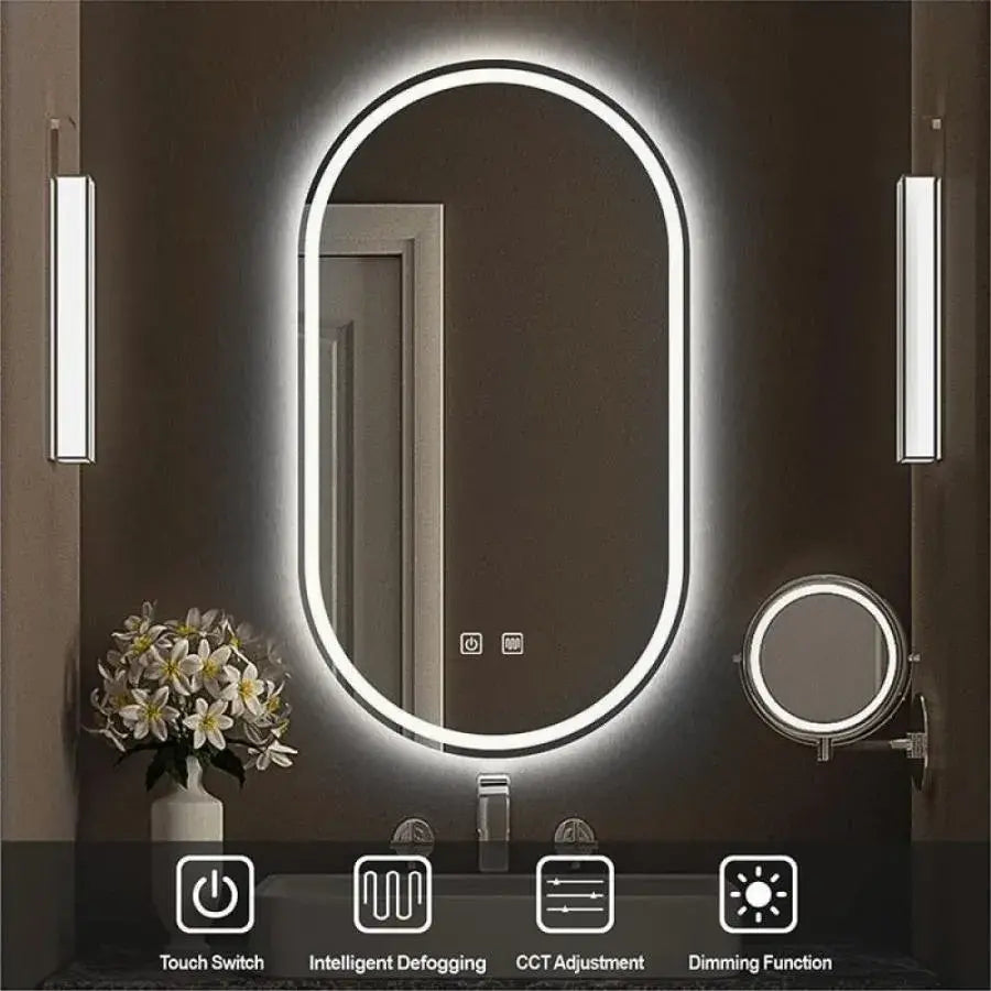 Mirror LED Touch Rainer, fogyatékossággal rendelkező funkció 60x80 cm, Korman kollekció