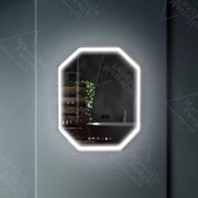 Polygon LED -tükör, 60x80cm, Ralya érzékelő mozgásflow marcello, letiltási rendszer, óra és hőmérő, daimable