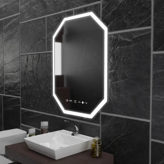 Mirror LED Polygon 60x80cm Ralya érzékelő Motionglow rendszer fogyatékosság és a hőmérő dimablázható