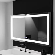 Téglalap alakú LED -tükör, 160x80cm, Motionglow Marcello, de -de -clock, óra és hőmérő