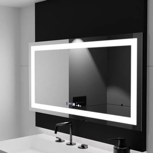 Tükör LED téglalap alakú 160x80cm verite mozgásglow marcello óraszíni rendszer és dimálható hőmérő