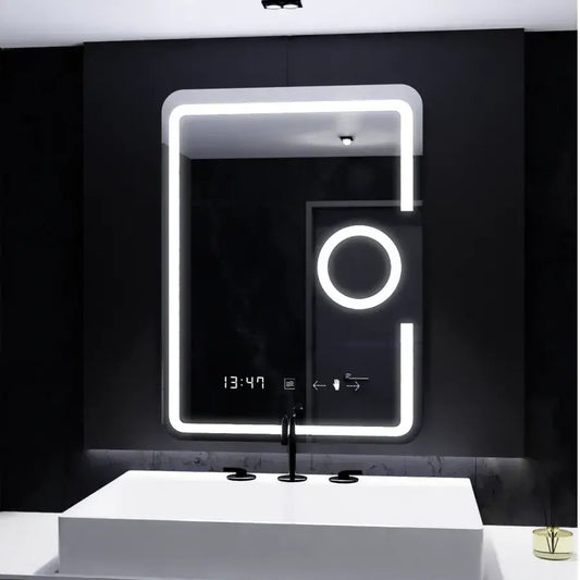 Mirror LED téglalap alakú 75x90cm eclat mozgásglow marcello lebontó rendszer és kozmetikumok hőmérője dimablable
