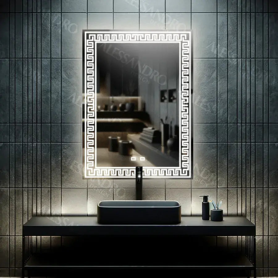 Rentagular LED Mirror 60x80cm Vivido Touch Precrosting System