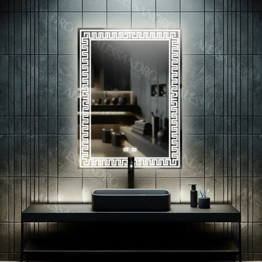 Rentagular LED Mirror 60x80cm Vivido Touch Precrosting System