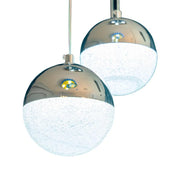 LED -csillár, amelyet a 63W távirányítóval felfüggesztettek, 6 elem, hideg/forró/semleges fény, instabil, ezüst, állítható magasság