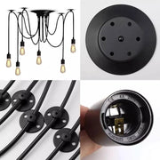 A pók pendul 6*e27, fekete, fém
