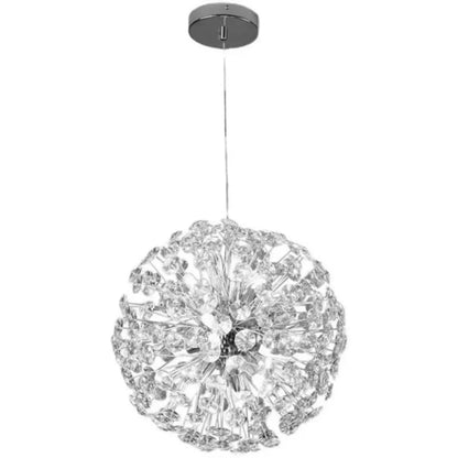 Crystal Chandelier perc 8x G9, 40 cm átmérőjű, fényes króm, állítható magasság