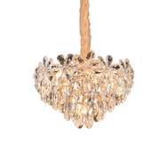 Kristálycsillár, Elegance 7xE27, átmérő 40 cm, fényes arany, állítható magasságú, fém és kristály