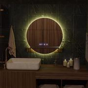 LED Touch Alfred Mirror -behatolási rendszer, óra és hőmérséklet 60x60 cm integrált támogatással