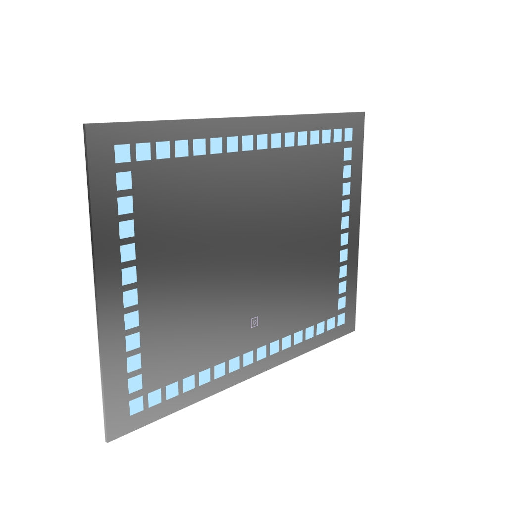 Tükör LED téglalap alakú 80x60cm rács könnyű alapvető érintés