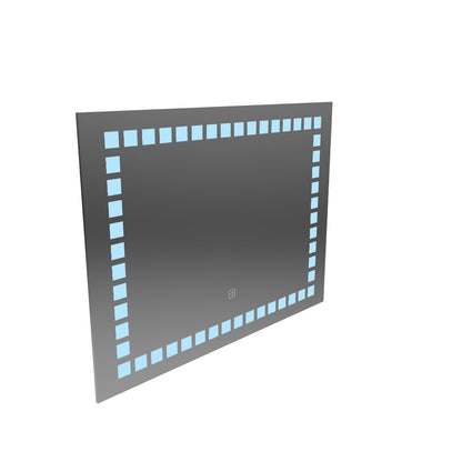 Téglalap alakú LED -tükör, 80x60 cm, gid könnyű alaptés