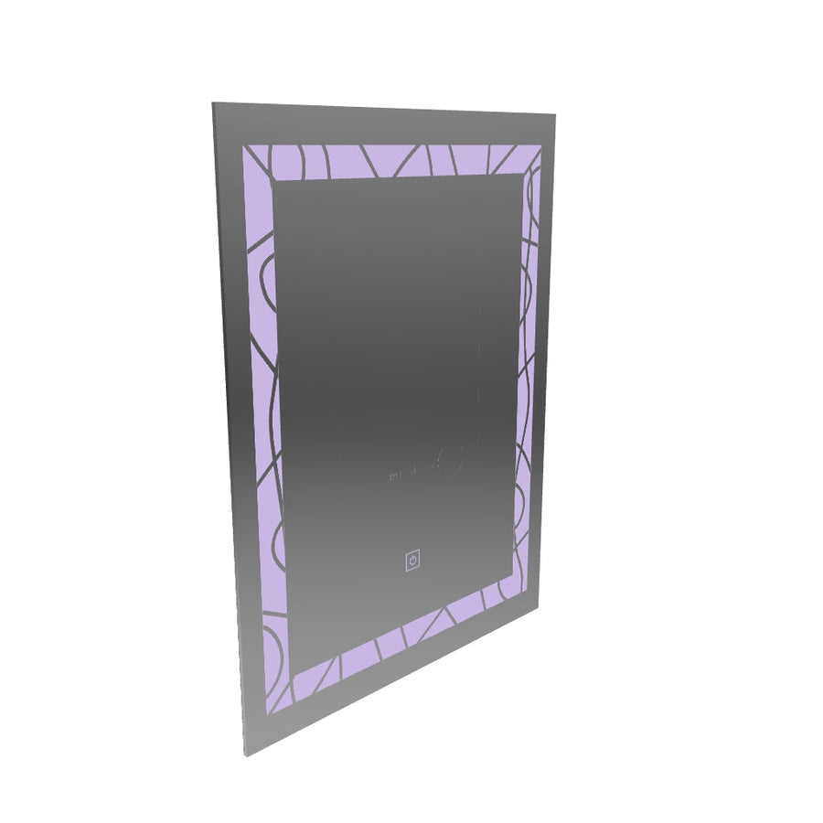 Téglalap alakú LED -tükör, 60x80 cm, deco keret alapvető érintés