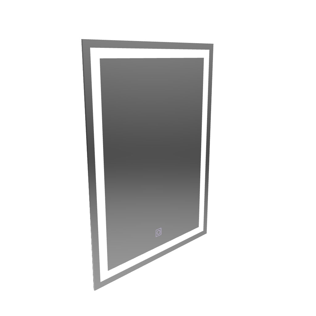 Téglalap alakú LED tükör 60x80cm keret alapvető érintés