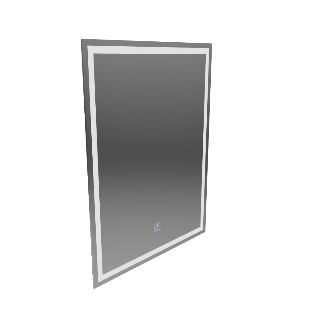 Tükör LED téglalap alakú 50x70 cm -es keret alapvető érintés