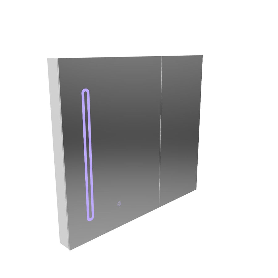 LED tükör Szekrénnyel PLANO 80x70 cm fehér érintésérzékelővel és tárolóval