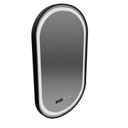 LED tükör Helmut érzékelő páramentesítő rendszer, óra és hőmérséklet 50x90 cm fekete keret szálcsiszolt Marcello Funghi