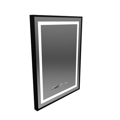 Téglalap alakú LED -tükör, 60x80cm, Verite Majeste Noir Motion Glow Marcello, Leírásos rendszer, óra és hőmérő, dimálható