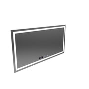 Téglalap alakú LED -tükör, 120x60 cm, Verite MotionGlow Marcello, leolvasztási rendszer, óra és hőmérő, dimálható