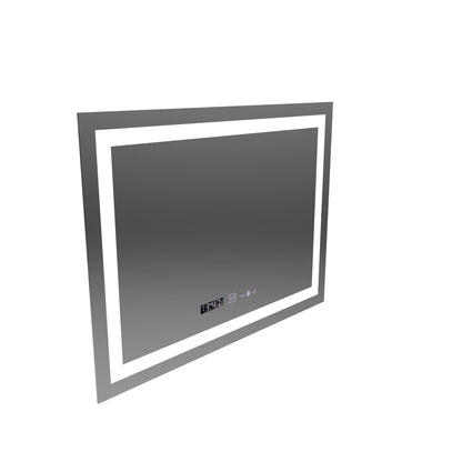 Téglalap alakú LED -tükör, 80x60 cm, Verite MotionGlow Marcello, Szabályozási Rendszer, óra és hőmérő, dimálható