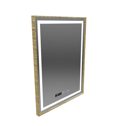 Téglalap alakú LED -tükör, 60x80 cm, Royale Gold MotionGlow Marcello, szünetrendszer, óra és hőmérő, dimálva