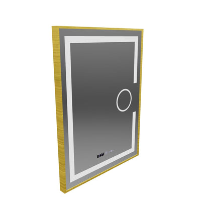 Téglalap alakú LED -tükör, 50x70 cm, Eclat MotionGlow Marcello, leolvasztási rendszer, óra és hőmérő, kozmetikai lup