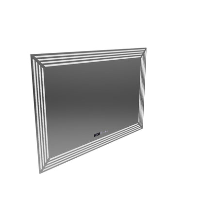 Téglalap alakú LED -tükör, 60x80cm, venezia érzékelő mozgásglow marcello, leolvasztási rendszer, óra és hőmérő, dimálható